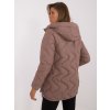 Hnědá dámská přechodová bunda s kapucí (Velikost M)