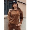 Hnědá velurová tepláková souprava RELAX FIT
