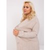 Béžový dlouhý svetr na knoflíky s kapsami (Velikost XL/2XL)