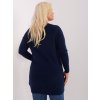 Tmavě modrý delší svetr na knoflíky s výstřihem do V (Velikost XL/2XL)