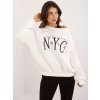 Smetanová mikina s výšivkou NYC