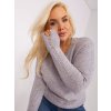 Šedý měkký svetr s výstřihem