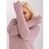 Světle růžový měkký svetr s výstřihem (Velikost XL/2XL)
