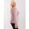 Světle růžový měkký svetr s výstřihem (Velikost XL/2XL)