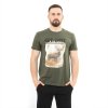 Pánské khaki tričko s krátkým rukávem a potiskem "Get lost"