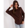 Tmavě hnědý svetr s netopýřími rukávy (Velikost S/M)