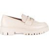 Ecru dámské mokasíny na platformě