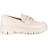 Ecru dámské mokasíny na platformě