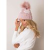 Dámská růžová čepice s bambulí