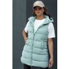 Mintová dámská péřová prošívaná vesta BRITA