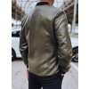 Pánský khaki koženkový bomber