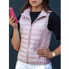 Světle růžová dámská prošívaná vesta se stojáčkem STYLISHZ