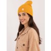 Hořčicová dámská pletená čepice