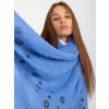 Modrá dámská šála s potiskem