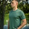Pánské zelené merino tričko s krátkým rukávem