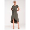 Dámské olivové ležérní viskózové šaty