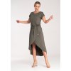 Dámské olivové ležérní viskózové šaty