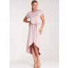 Dámské růžové ležérní viskózové šaty