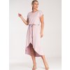 Dámské růžové ležérní viskózové šaty