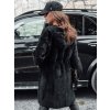 Černý dámský kabát s kapucí MELBY