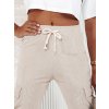 Dámské smetanové žebrované cargo kalhoty CHICCORD