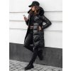 Dámská černá dlouhá prošívaná bunda s kapucí ULTRAWAY