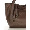 MARCO MAZZINI Tmavě hnědá prostorná kožená shopper kabelka