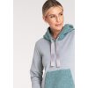 Dámská šedá mikina s mátovou kapucí a kapsou