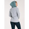 Dámská šedá mikina s mátovou kapucí a kapsou