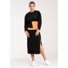 Dámský černý velurový set mikiny a sukně