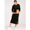 Dámský černý velurový set mikiny a sukně