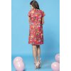 Červené dámské jednoduché šaty máma a dcera s barevným vzorem (Rozmiar S)
