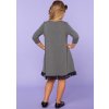 Šedé dívčí šaty máma a dcera s krajkou ve spodní části (Rozmiar 116)