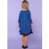 Modré dívčí šaty máma a dcera s krajkou ve spodní části