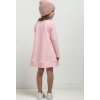 Světle růžové dívčí šaty máma a dcera s ozdobným řasením ve spodní části (Rozmiar 98)
