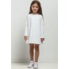 Bílé dívčí šaty máma a dcera s ozdobným řasením ve spodní části (Rozmiar 98)