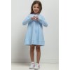 Světle modré dívčí šaty máma a dcera s ozdobným řasením ve spodní části (Rozmiar 98)