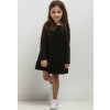 Černé dívčí šaty máma a dcera s ozdobným řasením ve spodní části (Rozmiar 98)
