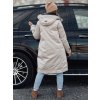Dámská dlouhá smetanová přechodová bunda s kapucí ELEGANTI