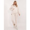 Smetanová dámská tepláková souprava s asymetrickou mikinou