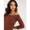 Dámský hnědý top s odhalenými rameny