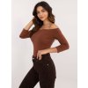 Dámský hnědý top s odhalenými rameny