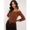 Dámský hnědý top s odhalenými rameny