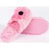 Růžové dětské pantofle s ozdobnou květinou