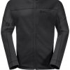 Černá pánská fleecová bunda Jack Wolfskin Hirschberg Hooded FZ M