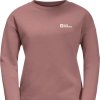 Růžová dámská mikina Jack Wolfskin Essential Crewneck W (Velikost L)