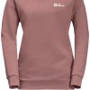 Růžová dámská mikina Jack Wolfskin Essential Crewneck W (Velikost L)