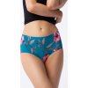 Smaragdové dámské klasické kalhoty s vyšším pasem Julimex Wild Rose Maxi (Velikost L, Barva smaragdová)