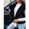 Dámská černá semišová vesta s ovčí kůží WOOLZIP