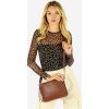 MARCO MAZZINI Hnědá dvoukomorová kožená crossbody kabelka